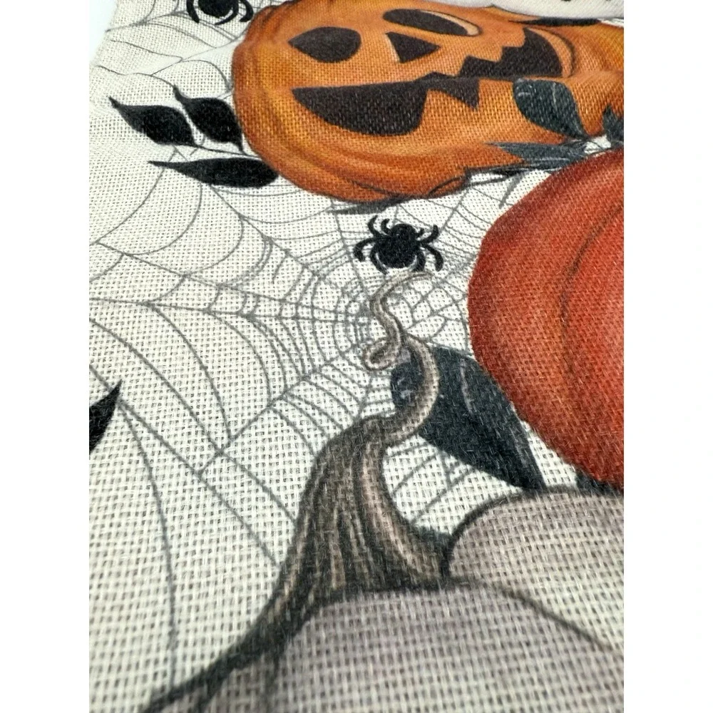 Halloween  Table Runner Featuring Pumpkins and Spiders 106